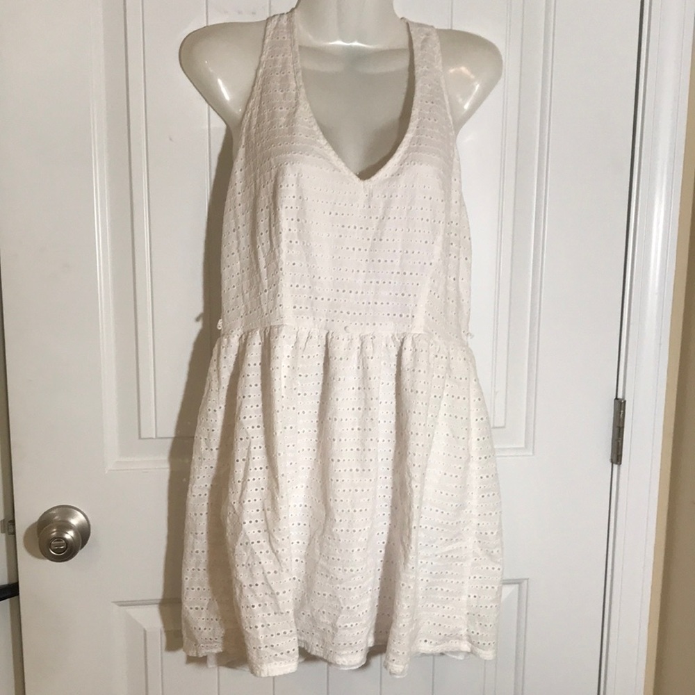 Sequin Hearts eyelet halter dress with sea-foam green zipper |Junior 11 >fits 7